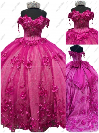Luxury 3D Flower Factory Wholesale Quinceanera Dress