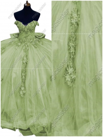 Factory Wholesale Customized 3D Floral Quinceanera Dress