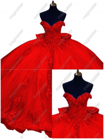 Factory Wholesale Customized 3D Floral Quinceanera Dress