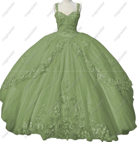 Factory Wholesale Customized 3D Floral Quinceanera Dress