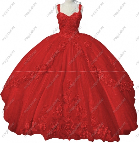 Factory Wholesale Customized 3D Floral Quinceanera Dress