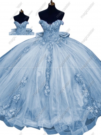 Factory Wholesale Customized 3D Floral Quinceanera Dress