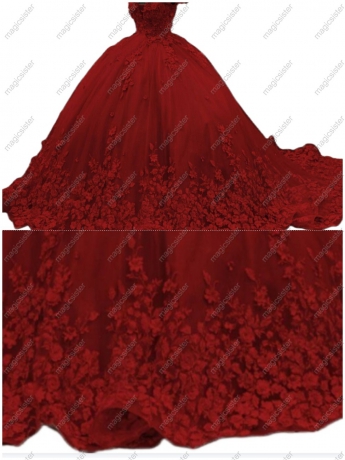 Hot Sale 3D Flower Lace Quinceanera Dress