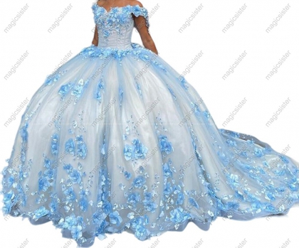 Luxury Factory Wholesale 3D Flower Quinceanera Dress