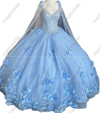 Luxury Factory Wholesale 3D Flower Quinceanera Dress