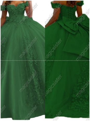 Factory Wholesale 3D Pearls Embroidered Floral Quinceanera Dress