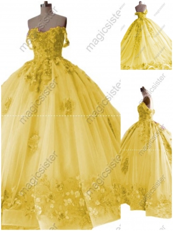 Factory Wholesale Customized 3D Floral Quinceanera Dress