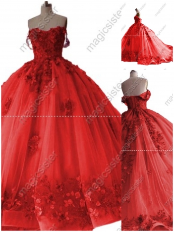 Factory Wholesale Customized 3D Floral Quinceanera Dress