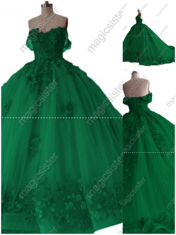 Factory Wholesale Customized 3D Floral Quinceanera Dress