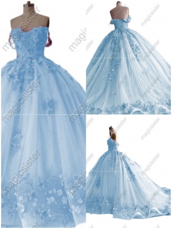 Factory Wholesale Customized 3D Floral Quinceanera Dress
