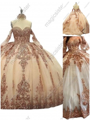 Factory Wholesale Fashionable Sequins Quinceanera Dress