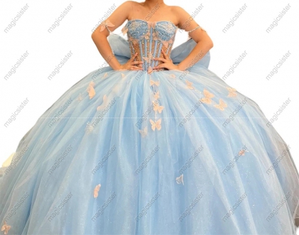 Topselling Factory Wholesale Princess Butterfly Quinceanera Dress