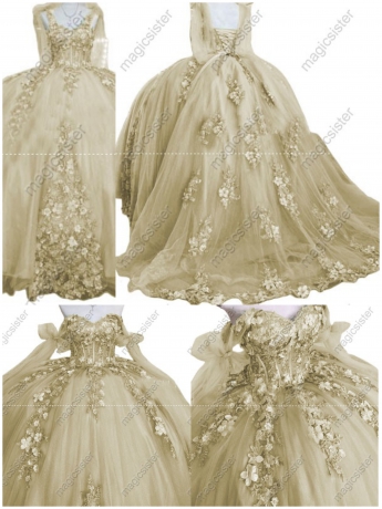 Customized Factory Wholesale 3D Floral Quinceanera Dress