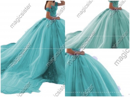 Elegant Princes Sweet Quinceanera Dresses Ball Gown Floral Lace Luxury Prom Dress