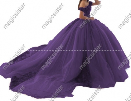 Elegant Princes Sweet Quinceanera Dresses Ball Gown Floral Lace Luxury Prom Dress