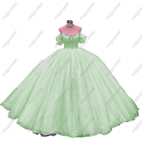 Factory Wholesale Glitter Floral Appliques Quinceanera Dress