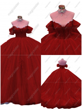 Factory Wholesale Glitter Floral Appliques Quinceanera Dress