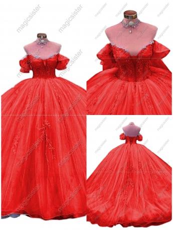 Factory Wholesale Glitter Floral Appliques Quinceanera Dress