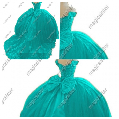 Off-the-Shoulder Bar Mitzvah Dress Tulle Appliqué Beaded Gala Strappy Tank Top