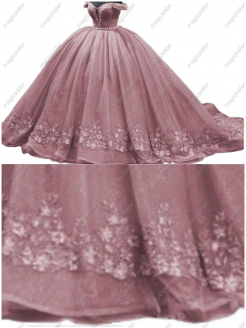 Factory Wholesale Flower Ball Gown Quinceanera Dress