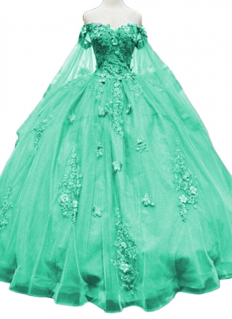 Factory Wholesale Off Shoulder Appliques Ball Gown Quinceanera Qress