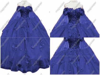 Factory Wholesale Off Shoulder Appliques Ball Gown Quinceanera Qress