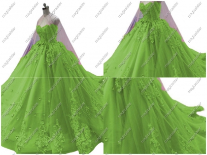 Factory wholesale applique shawl sleeve quinceanera dress