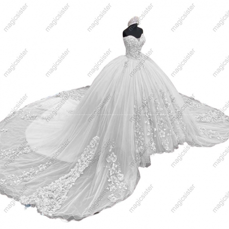 Factory Wholesale Luxury 3D Floral Quinceanera Dress