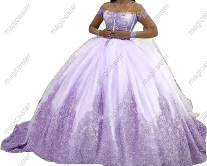 Factory Wholesale Fashionable Sequins Quinceanera Dress