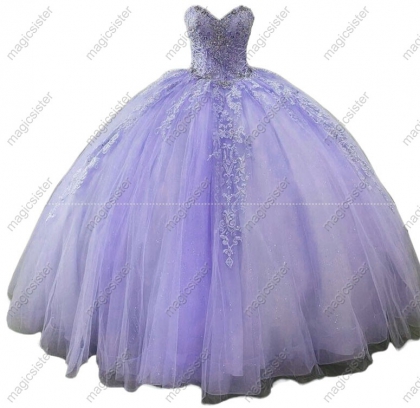 Factory Wholesale Luxurious Floral Appliques Quinceanera Ball Gowns