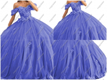 Factory wholesale off shoulder lace applique quinceanera dress