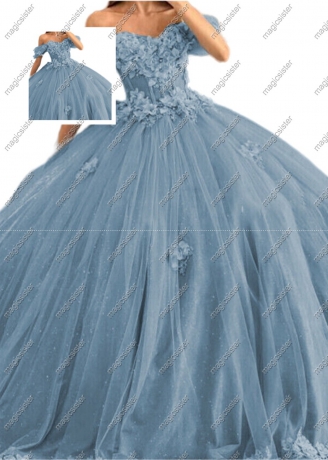 Factory wholesale off shoulder lace applique quinceanera dress