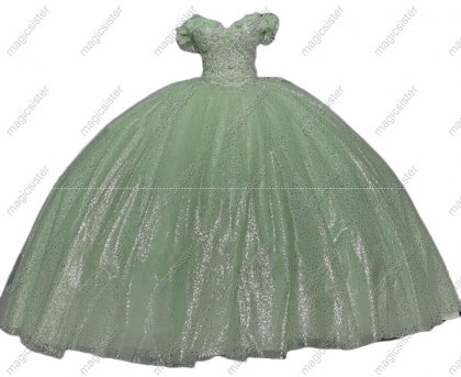 Sage Luxury Unique Glitter Quinceanera Dresses