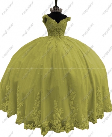 Off Shoulder Ball Gown Quinceanera Dresses With Flowers Prom Gowns Tulle Lace Corset For Sweet