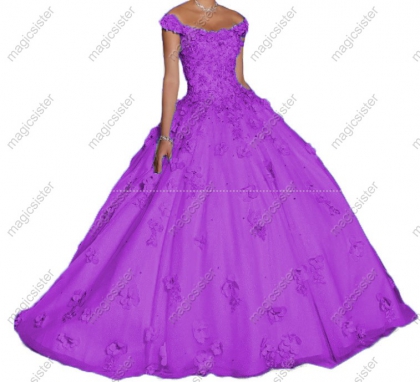 Elegant 3D Flower Quinceanera Dress