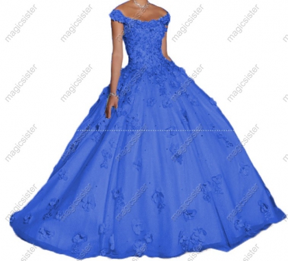 Factory Wholesale Elegant 3D Flower Quinceanera Dress