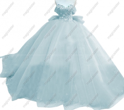 Instock 3D embroidered multi color flower lace Quinceanera Dress
