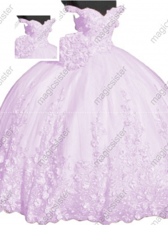 Factory Wholesale Customized 3D Floral Quinceanera Dress