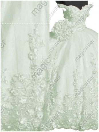 Factory Wholesale Customized 3D Floral Quinceanera Dress