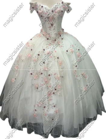 Factory wholesale Customized 3D Floral Quinceanera Dress