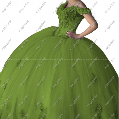 Factory wholesale customized 3D floral quinceanera dress
