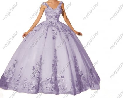 Instock Factory Multicolor Embroidered Floral Quinceanera Dress
