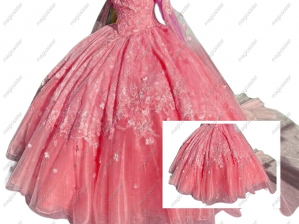 Quinceanera Dresses 3D Flowers Beaded Prom Dress Women Spaghetti Straps with Shawl Puffy Sweet 16 Ball Gowns