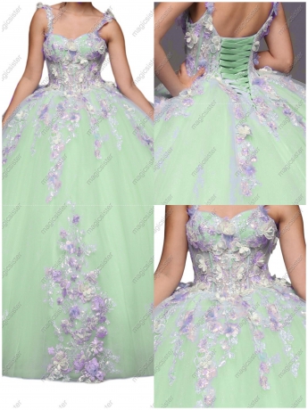 Sage Sparkly Hotselling Customed Make Quinceanera Dress