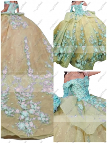 Beautiful Factory Wholesale 3D Flower Quinceanera Dress