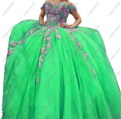 Beautiful Factory Wholesale 3D Flower Quinceanera Dress