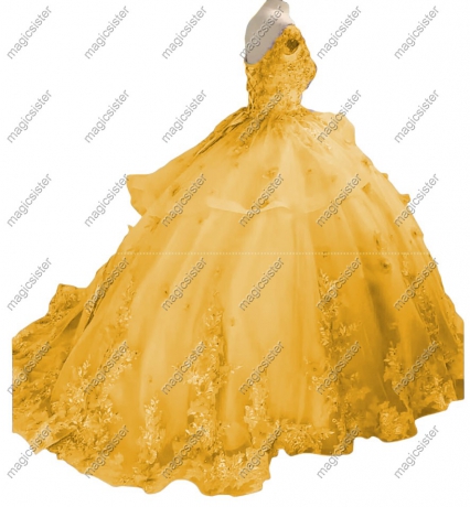 Factory wholesale Customized 3D Floral Quinceanera Dress