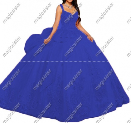 Factory wholesale Luxurious Floral Appliques Quinceanera Ball Gowns