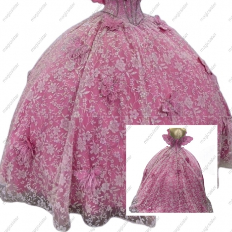 Princess Butterfly Sweetheart Quinceanera Dress For 15 Party Luxury Lace Applique Beaded Formal Birthday Prom Gown