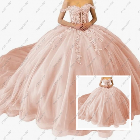 Princess Quinceanera Dresses Beaded Prom Ball Gowns
